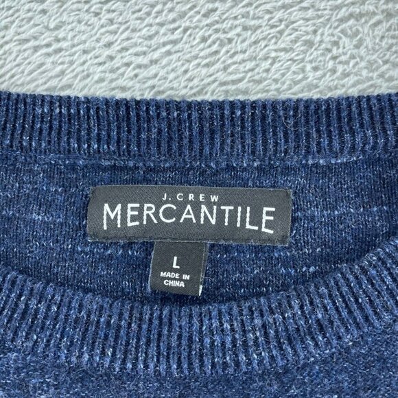 J.Crew Mercantile Mens Navy Blue Lightweight Cotton Pullover Size L 4300 - Picture 3 of 8